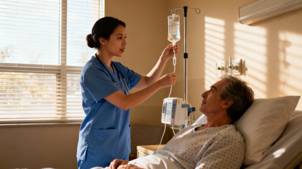 Infirmière prodiguant des soins de proximité