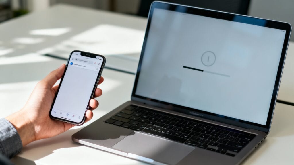 Test sur ordinateur et smartphone pour panne webmail