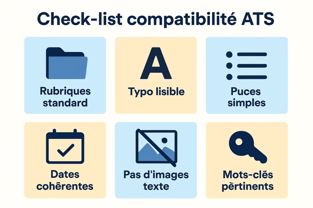 Checklist des bonnes pratiques pour CV compatible ATS