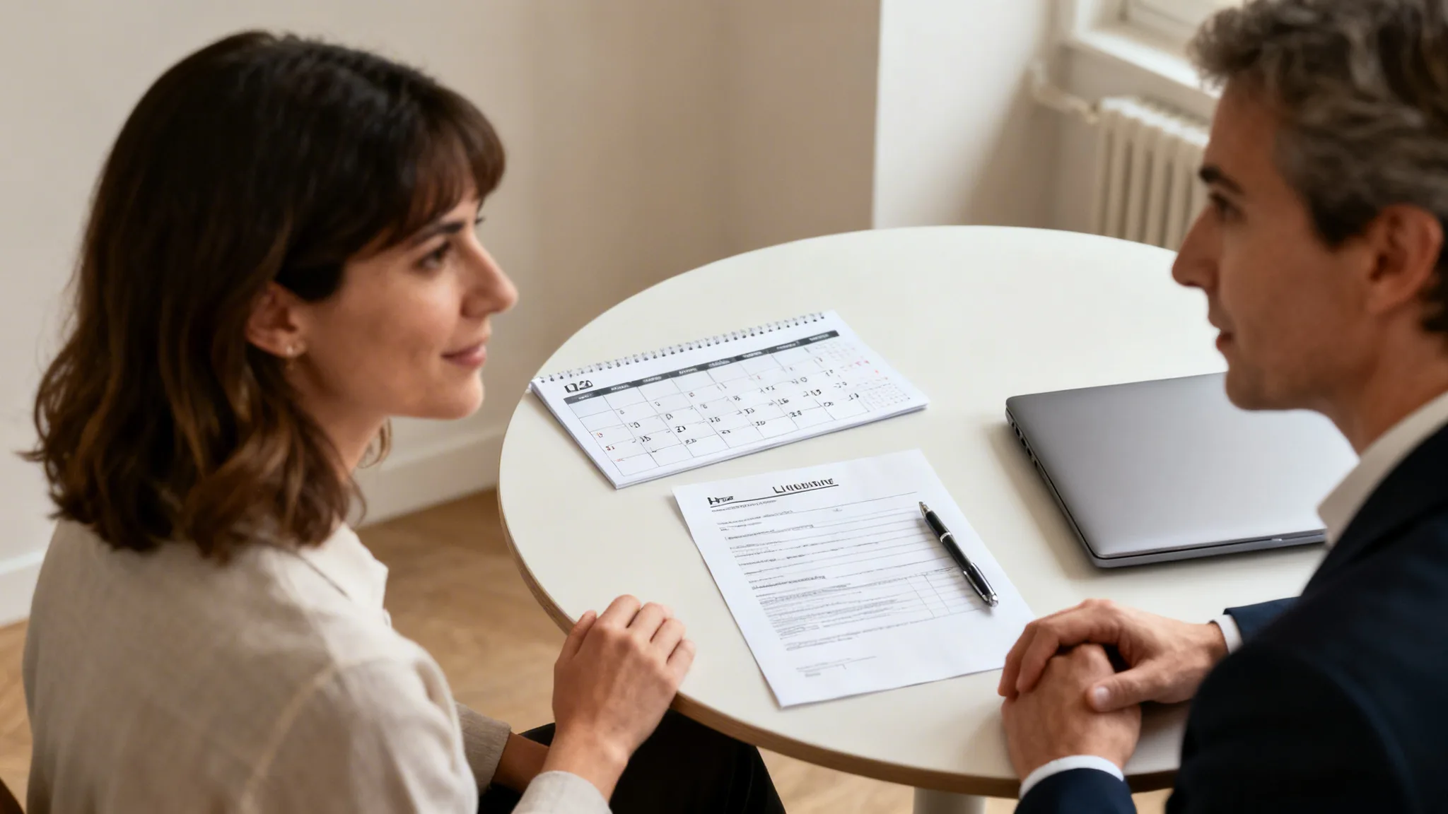 Salariée et employeur discutant d’un congé sans solde