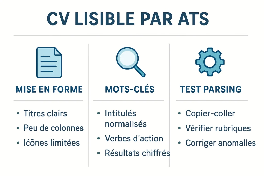 Conseils visuels pour un CV compatible ATS