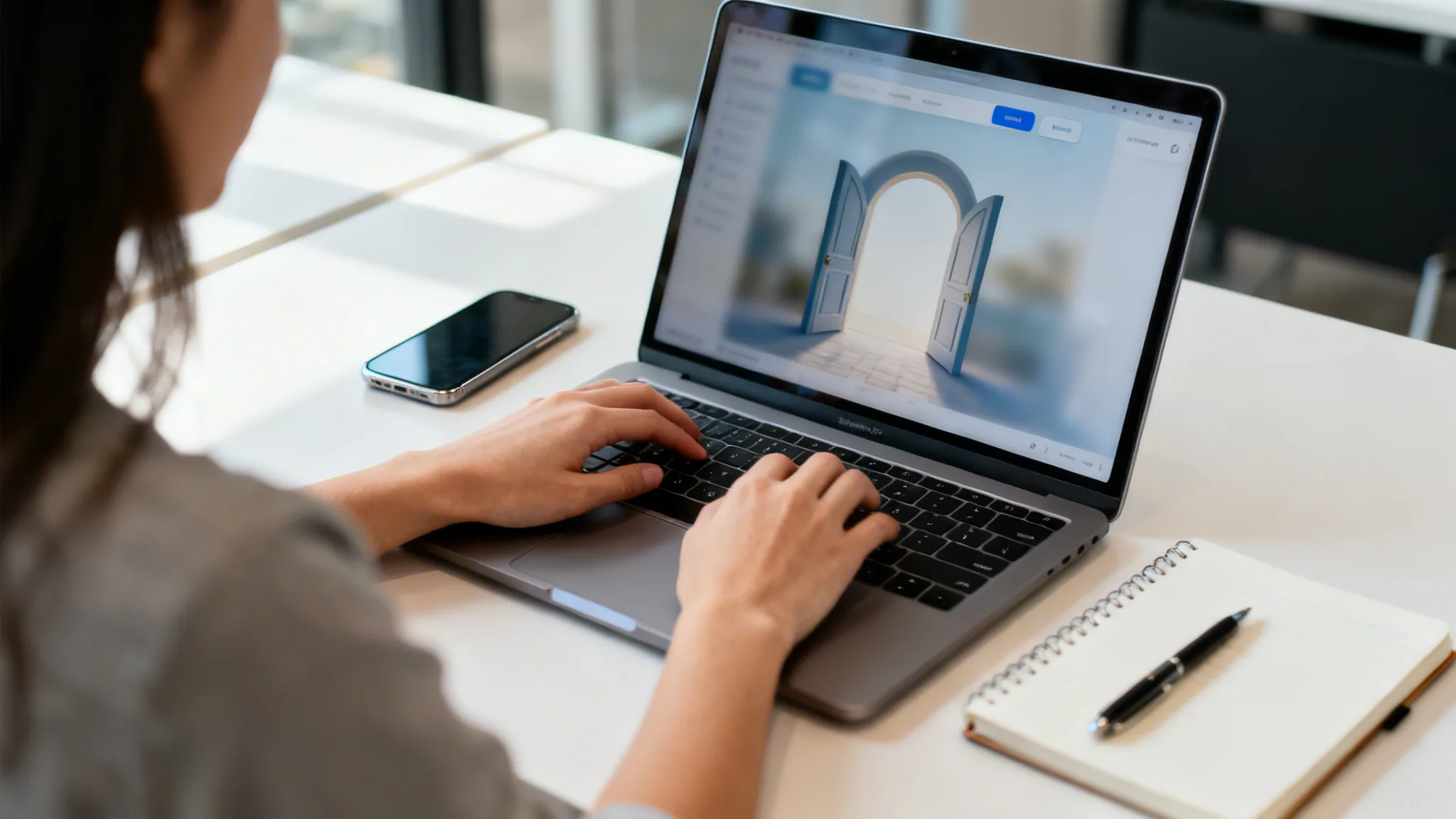 Étudiant se connectant à l’ENT Centrale Lille sur laptop