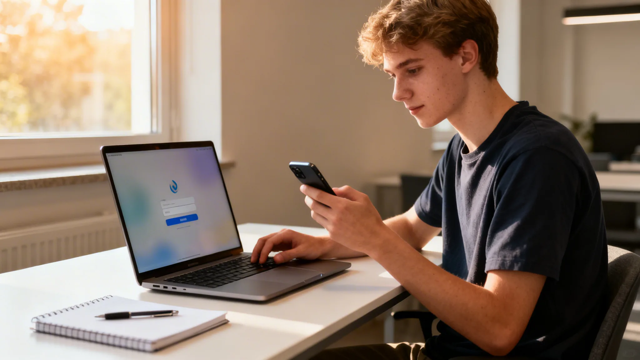 Étudiant se connectant à l’ENT Nanterre sur ordinateur portable