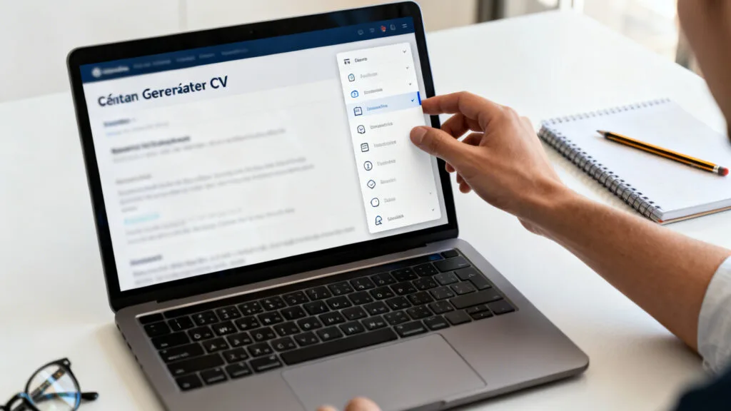 Interface française d’un générateur de CV avec sections claires
