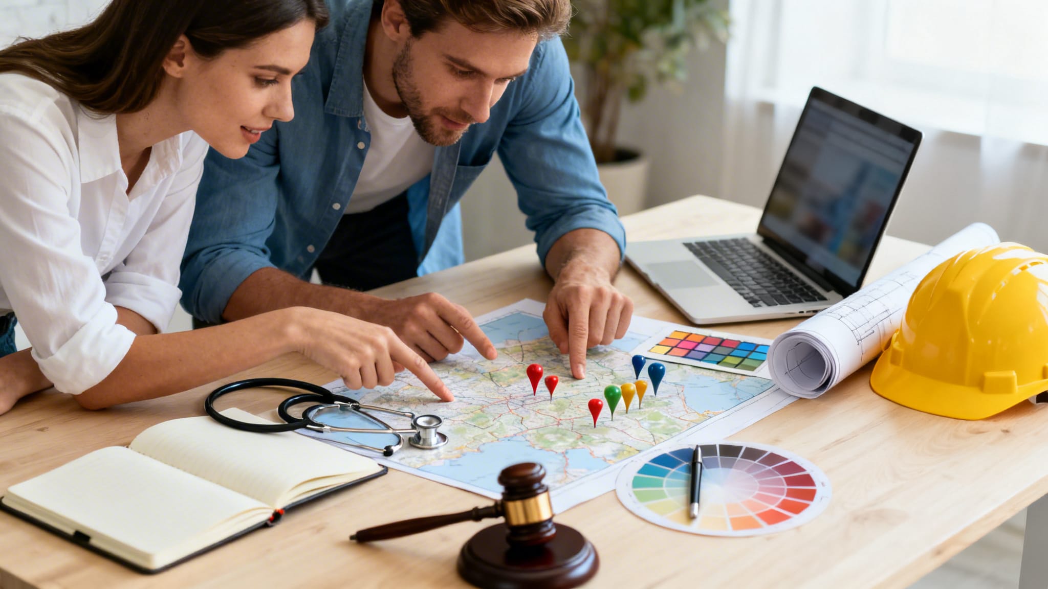 Panorama des métiers en G illustré par objets sectoriels