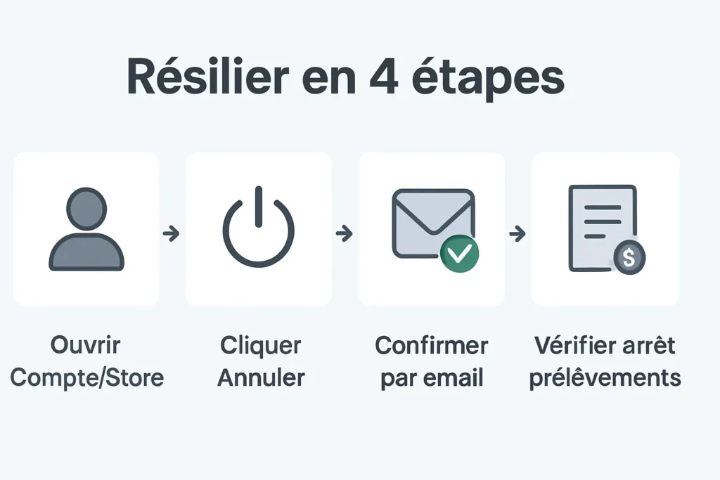 Étapes pour résilier monCVparfait et arrêter les prélèvements