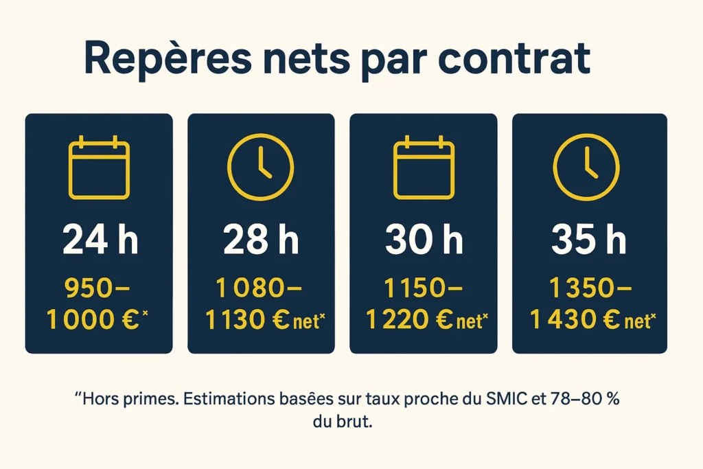 Salaire net 35h McDo et autres contrats en un coup d’œil