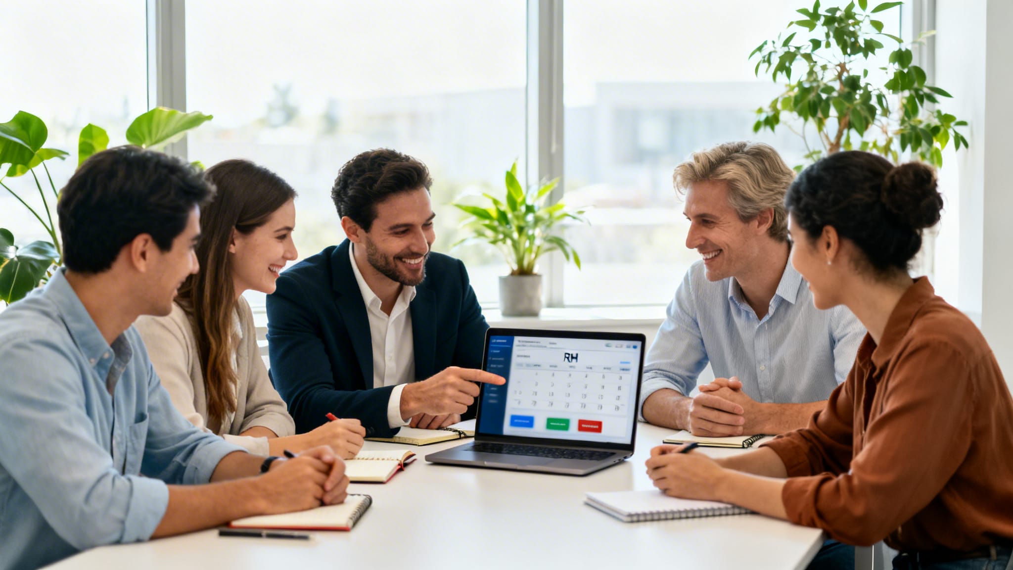 Équipe RH utilise Factorial pour valider absences et notes