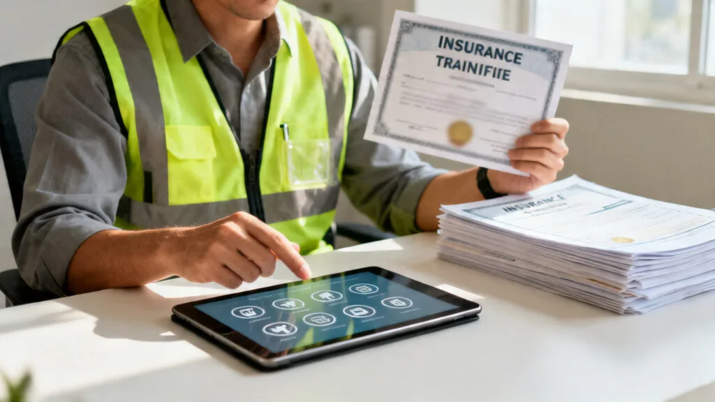 Documents d’assurance et attestations de formation récentes