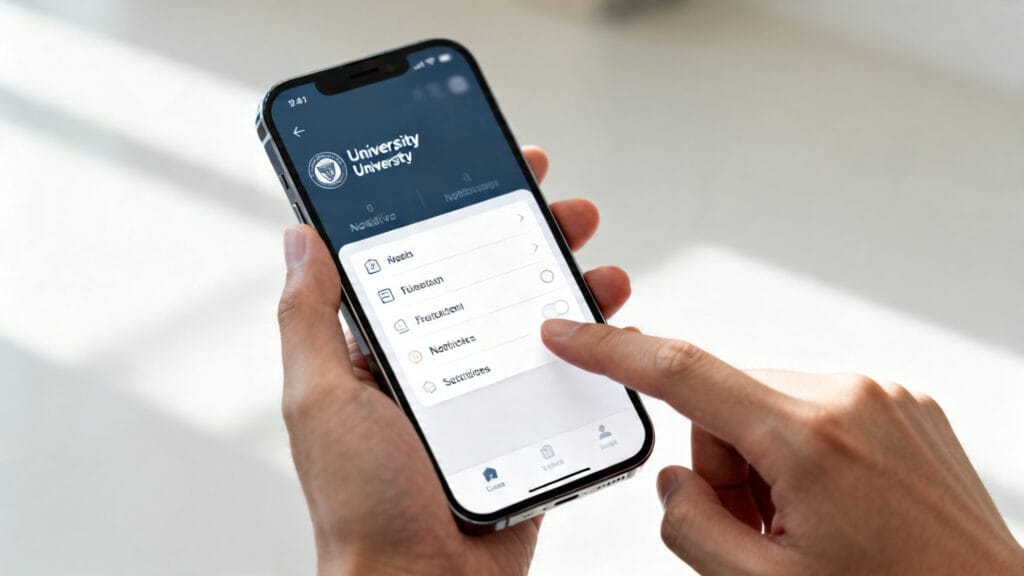 Réglages de notifications sur l’application Mon UPHF