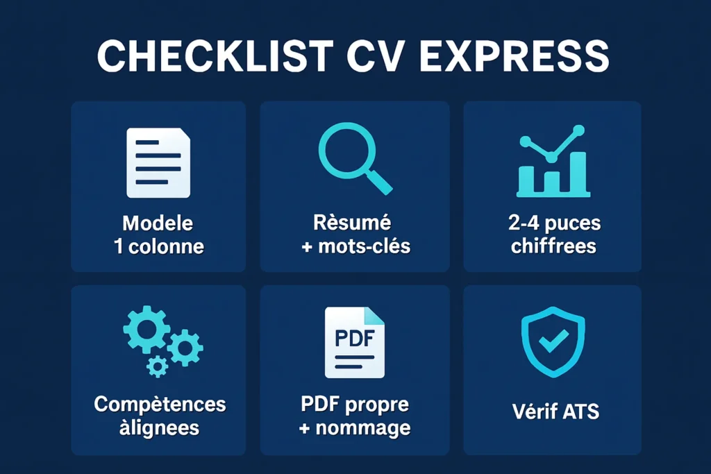 Checklist finale pour un CV PDF pro et clair