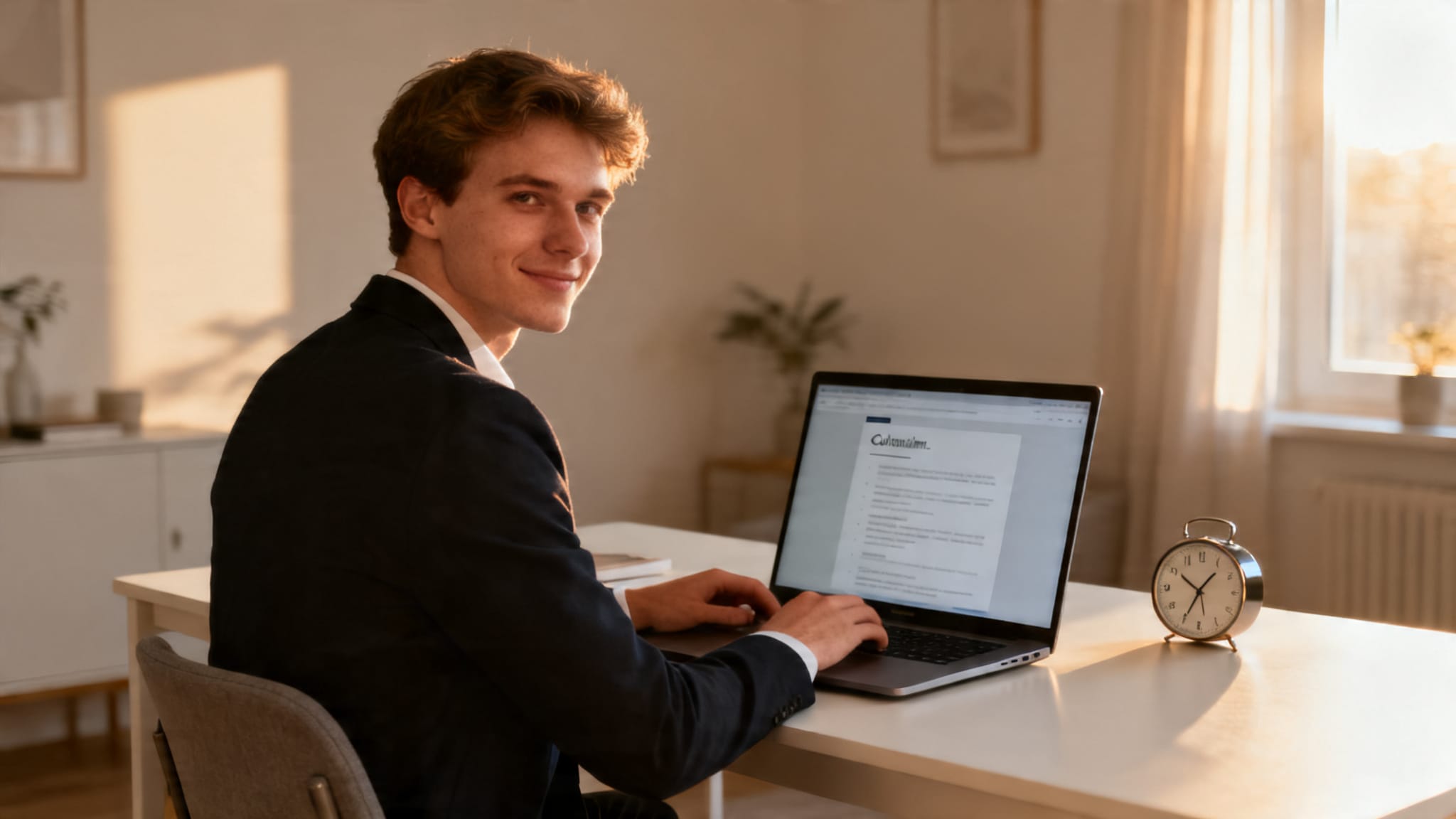 Jeune pro en train de créer un CV gratuitement