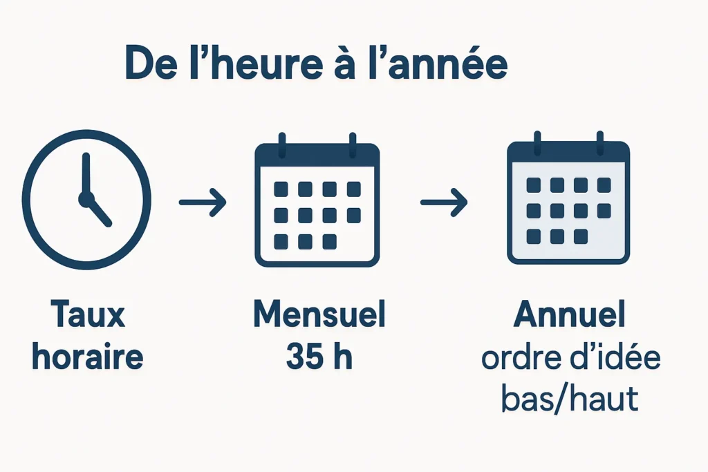 Conversion taux horaire en salaire mensuel et annuel grutier