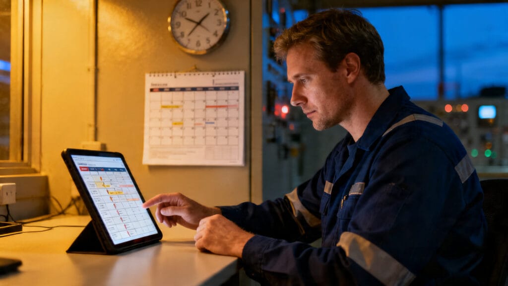 Technicien en 2x8 planifiant astreintes et majorations de nuit