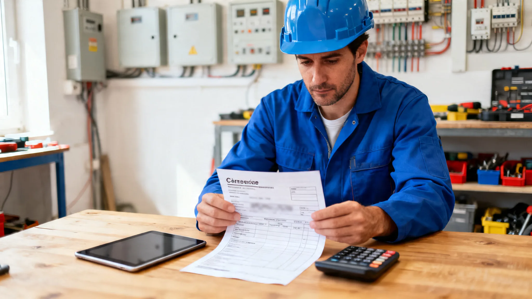 Calcul du salaire d'un électricien, brut et net