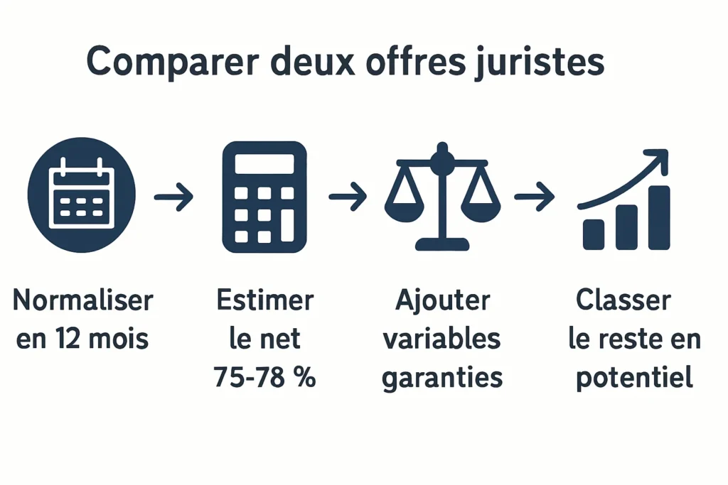 Étapes pour comparer deux offres en fixe 12 mois, net et variables
