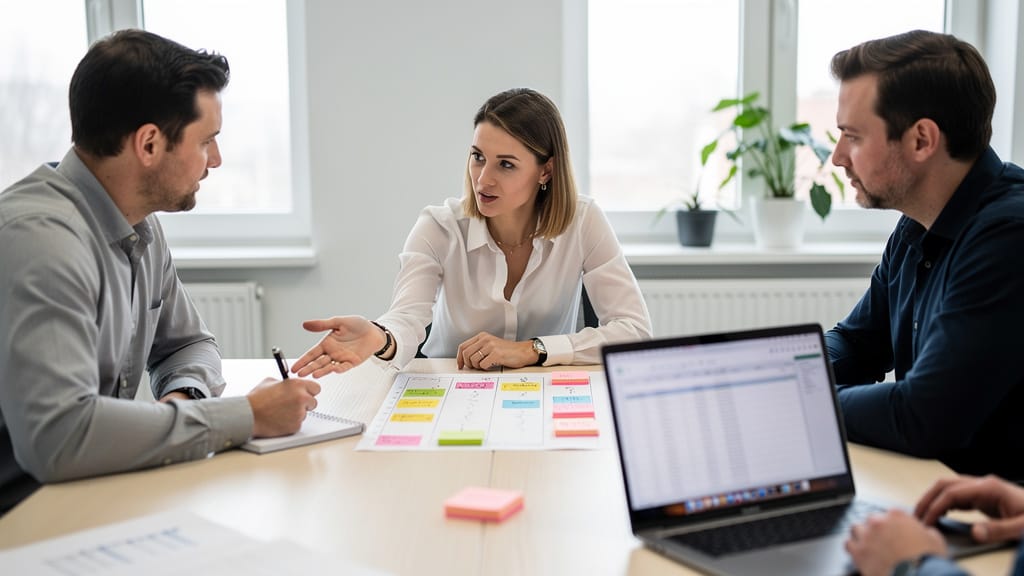 Manager intermédiaire coordonne projets, budget et objectifs partagés