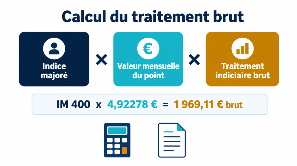 Formule de calcul du traitement indiciaire brut