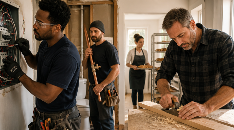 Professionnels des métiers manuels qui recrutent en action