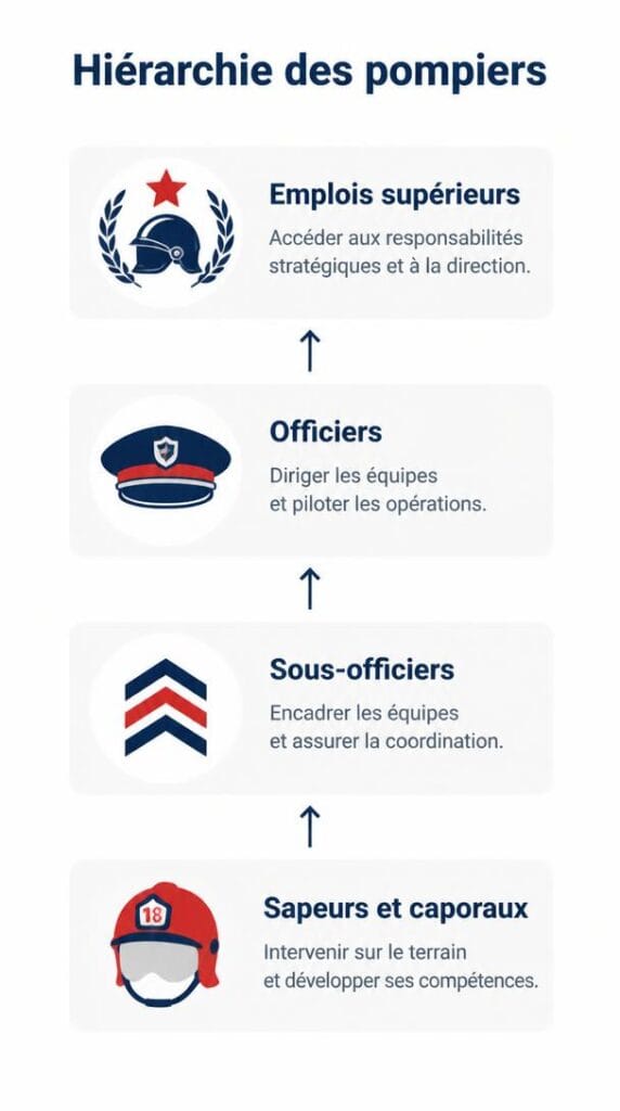 Schéma de la hiérarchie des sapeurs-pompiers